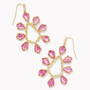 BNIB Kendra Scott Camry Gold Open Frame Earrings in Azalea Illusion RARE
